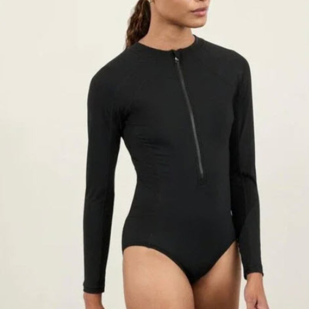 Athleta Sun Shield One Piece Rashguard Swimsuit Women's Size XS (0-2) Like New